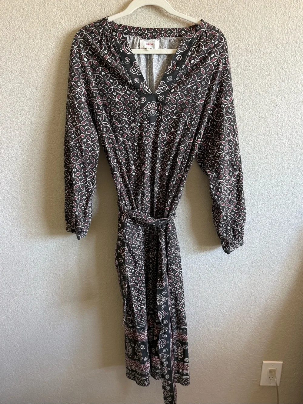 NWOT XiRENA Tie Waist Maxi Dress 100% Cotton Flowy Boho Lightweight Size Small